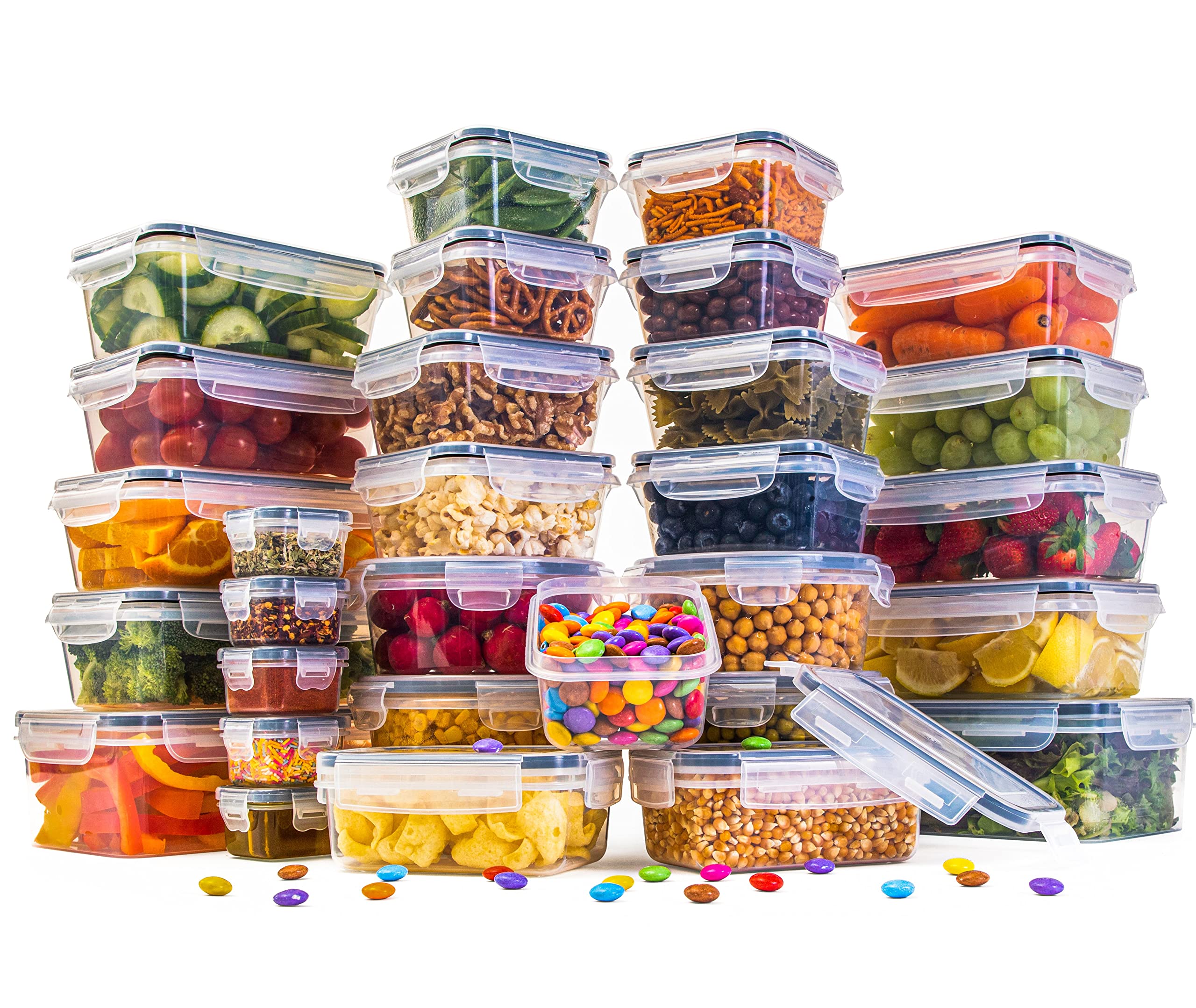 Nuovva 60-Piece Airtight Food Storage Containers – BPA Free Plastic Set