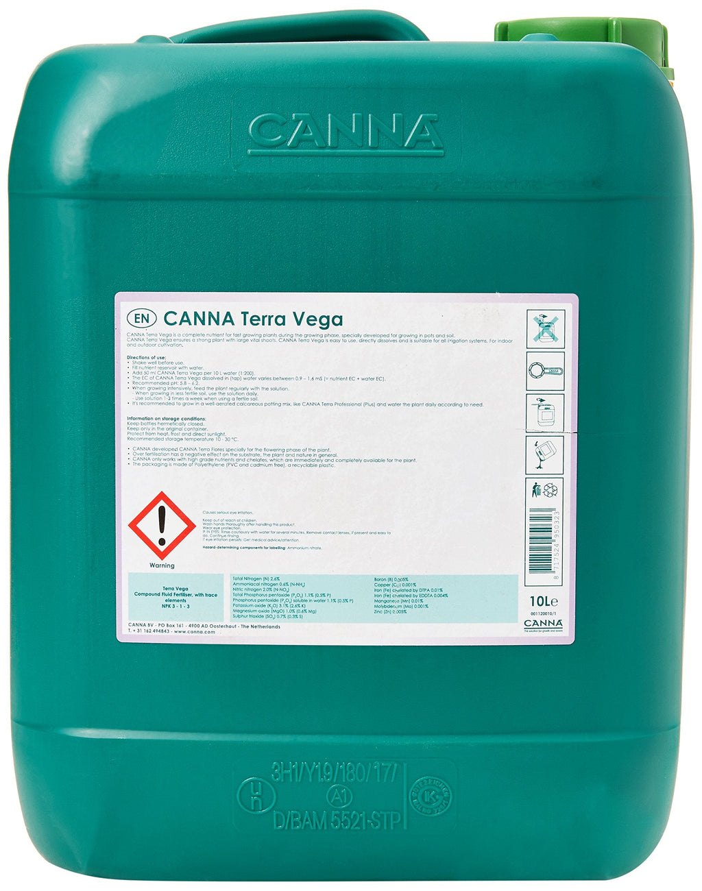 CANNA Terra Vega 10L | Vegetative Growth Fertilizer for Potting Mix