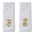 SKL Home Gilded Pineapple Hand Towel 2-Pack | White Cotton Terry