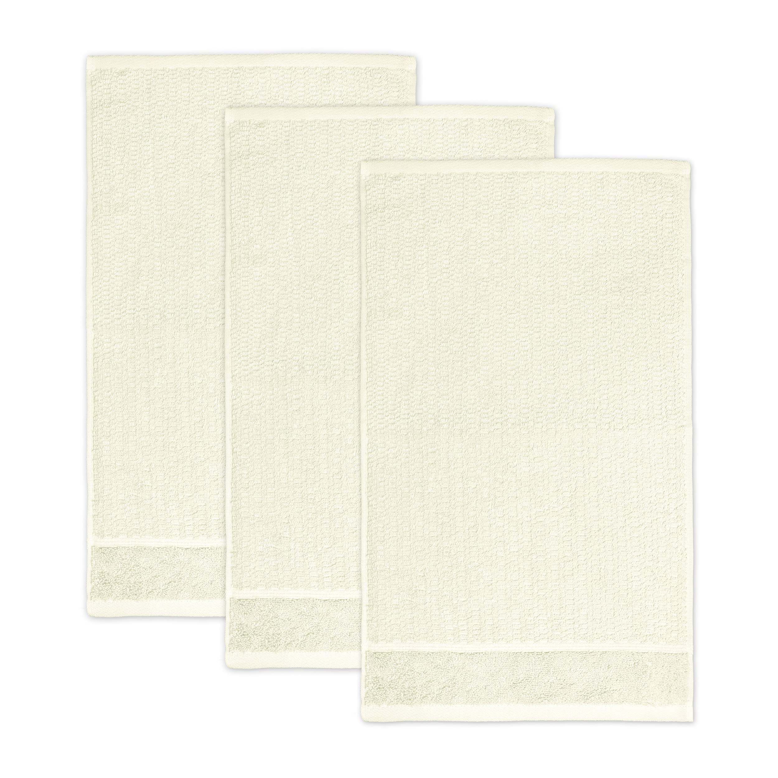frottana Pearl Guest Towel Set of 3 – 100% Cotton, Ivory, 30x50 cm