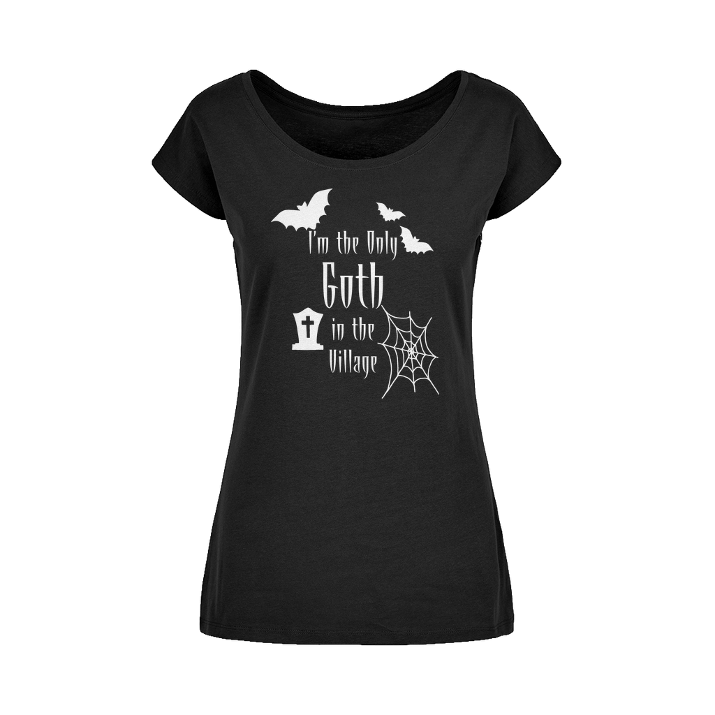 Gothic Attitude Women’s Wide-Neck Goth T-Shirt – 100% Cotton Tee