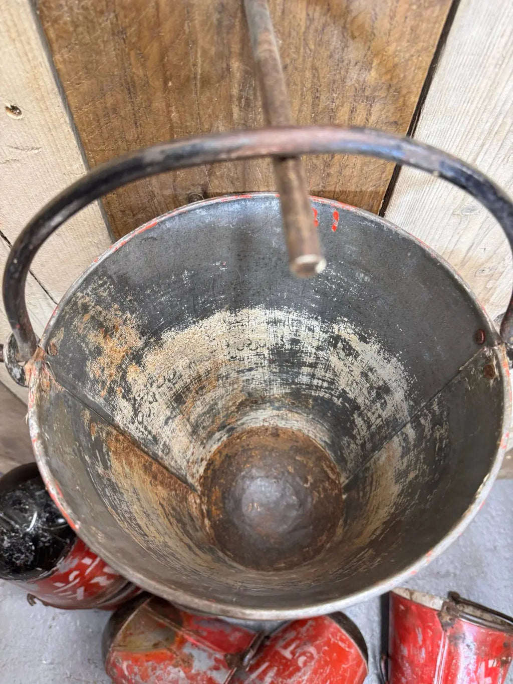 Rustic Warehouse Norfolk Vintage Galvanised Metal Hanging Fire Bucket