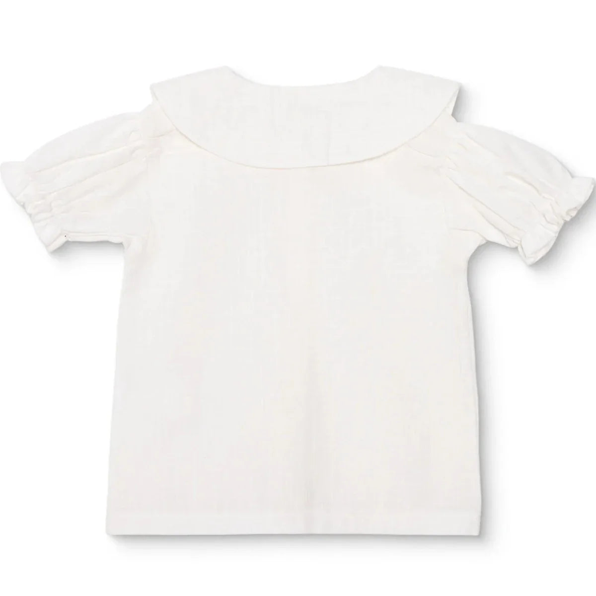 HelloBaby Girls Shirt Buttoned Berry Belle Peter Pan Collar Short Sleeve - Ecru