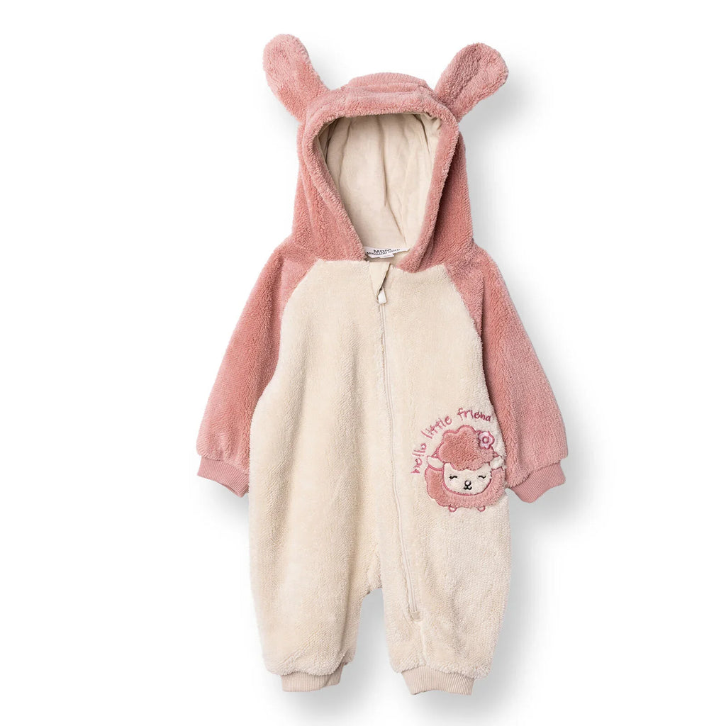 Midimod Newborn Welsoft Footless Jumpsuit - Ecru
