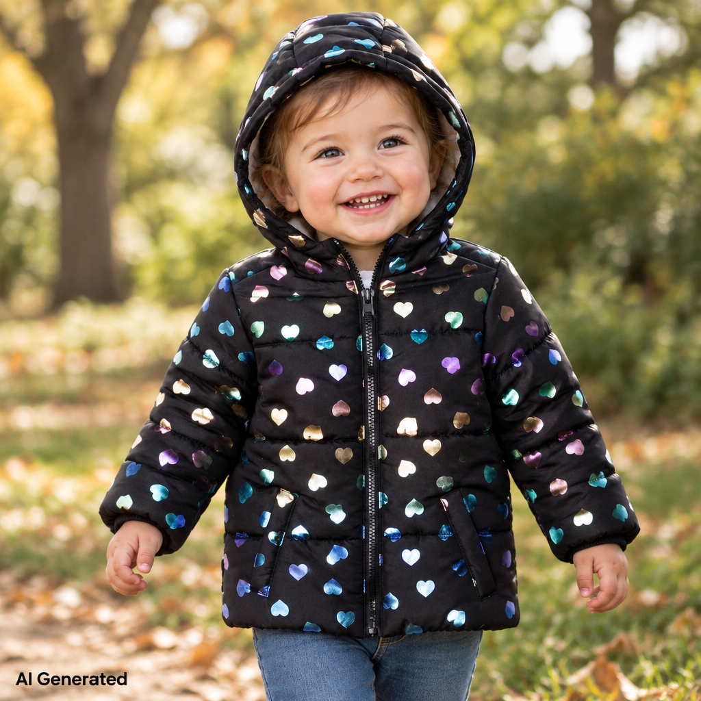 HelloBaby  Coat - Black Printed