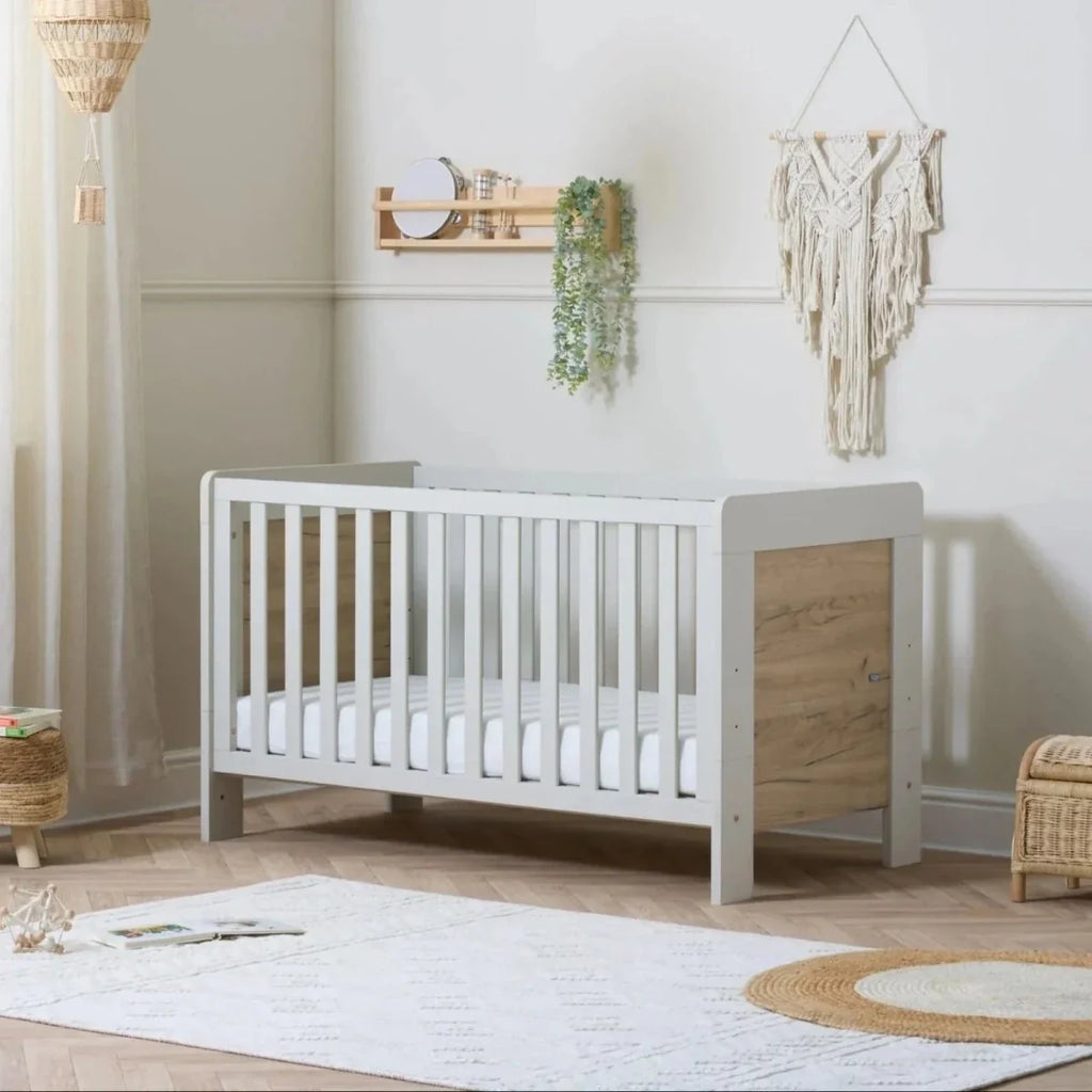 Tutti Bambini Alba Mini Cot Bed - White Sand / Distressed Oak