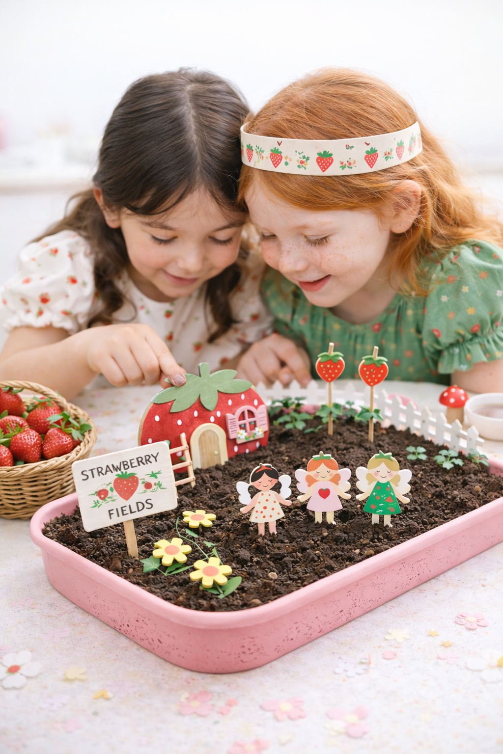 Fairy Garden Starter Kit (Apron,Tray, Shovel, Fairies, Soil & Seeds)