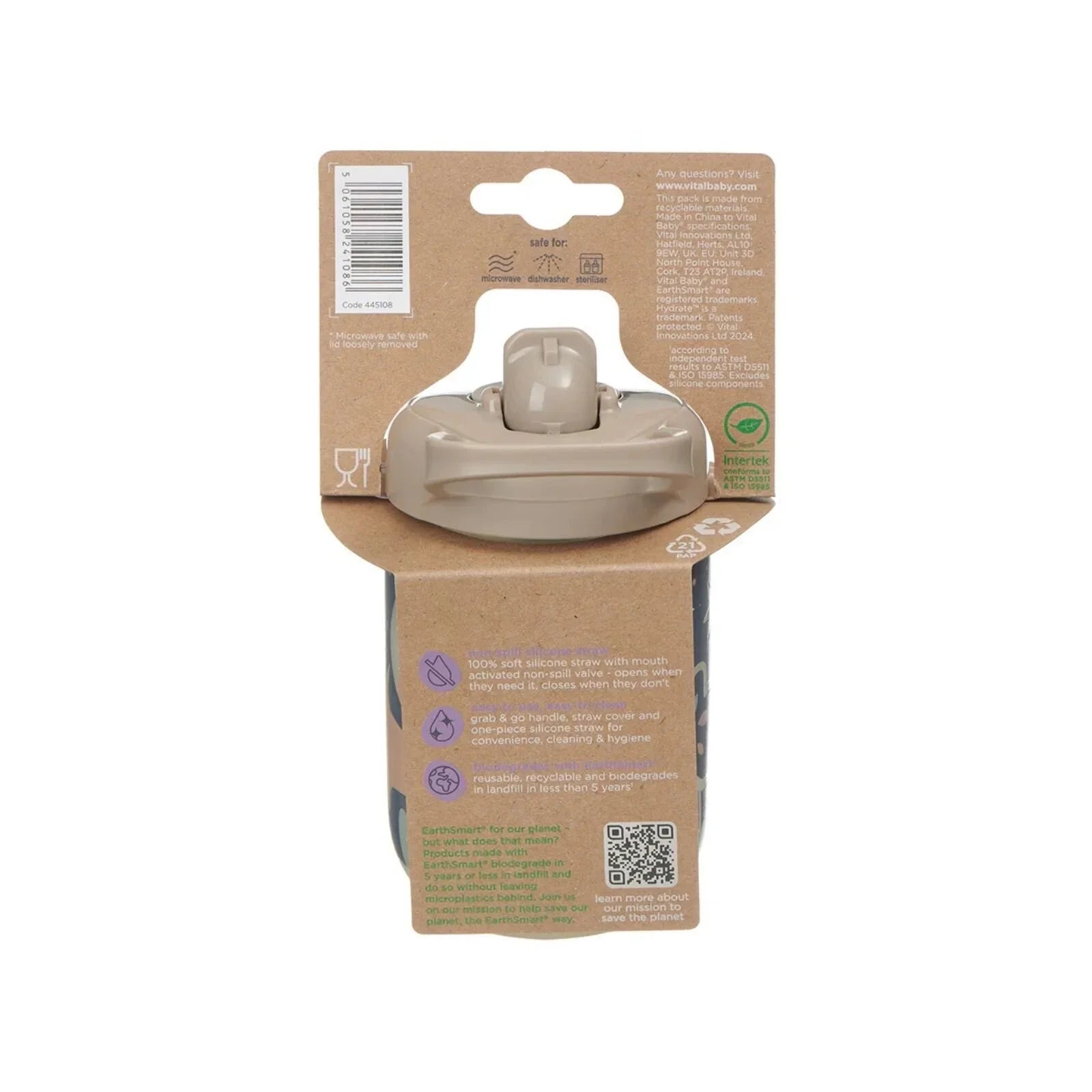 Vital Baby Hydrate Sippy Straw Cup 350ml - Woodland Glow