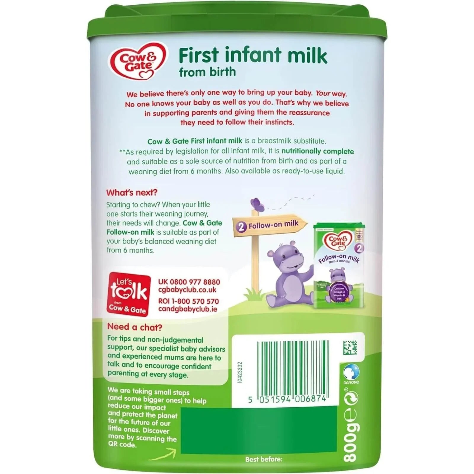 Cow & Gate 1 First Infant Milk Formula 0-6 months 800g