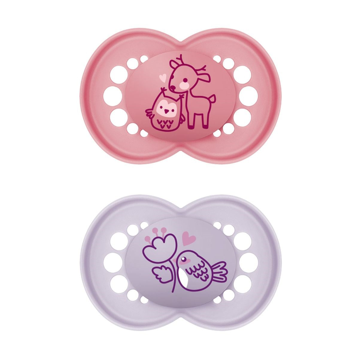 MAM Pure Original 6+M Soother 2pk - Girl