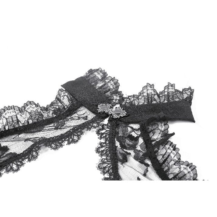 Dark in Love Thalassa Floral Lace Draped Arm Sleeves | Black Cotton