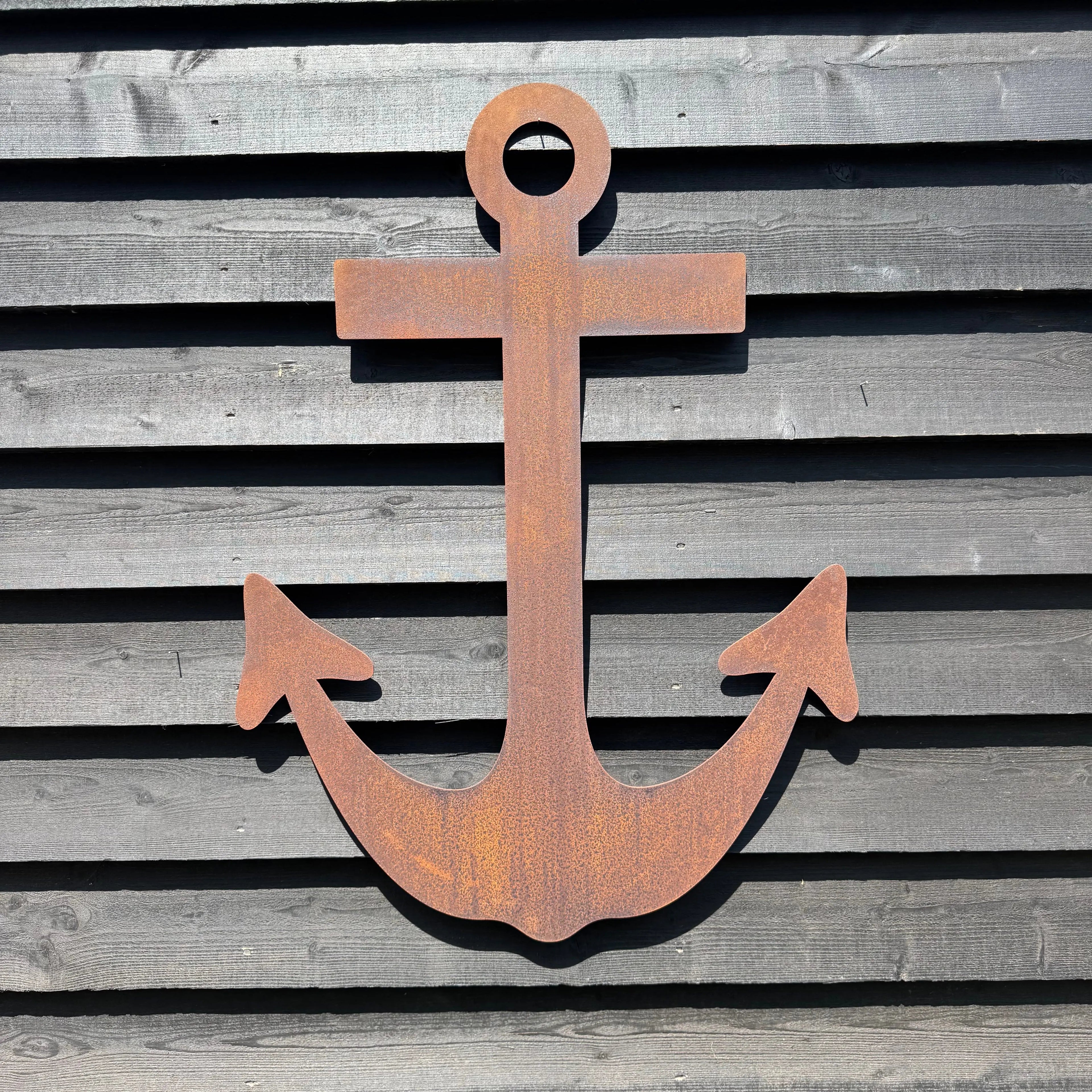 Rustic Warehouse Norfolk Large Rusty Metal Anchor Garden Wall Decoration