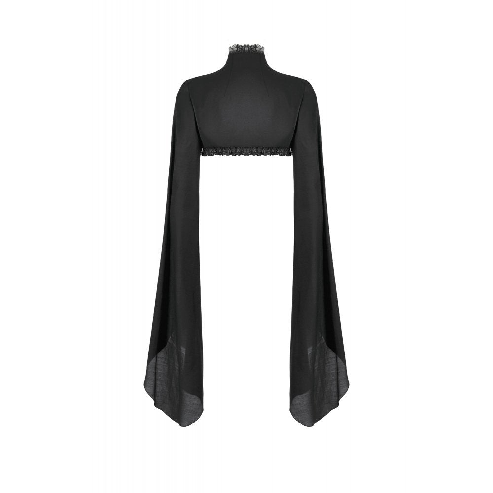 Dark in Love Erzsébet Gothic Lace Cape Shrug – Black Victorian Capelet