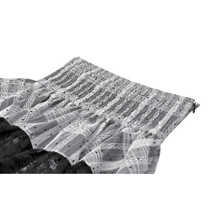 Dark in Love Hexa Layered Tartan Mini Skirt – Gothic Black Lace Punk