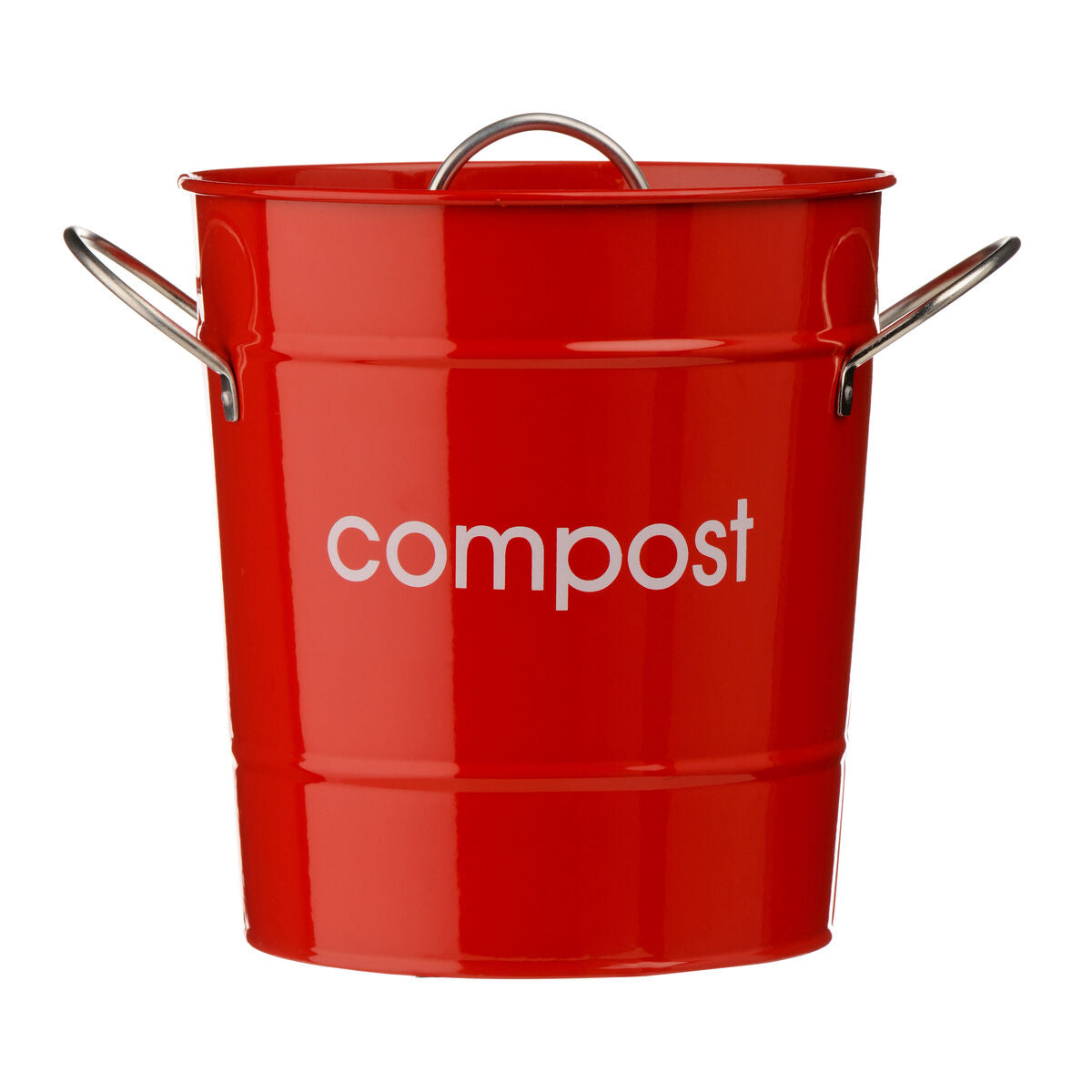 Orsina Red Compost Bin – Galvanised Steel Kitchen Scrap Bucket