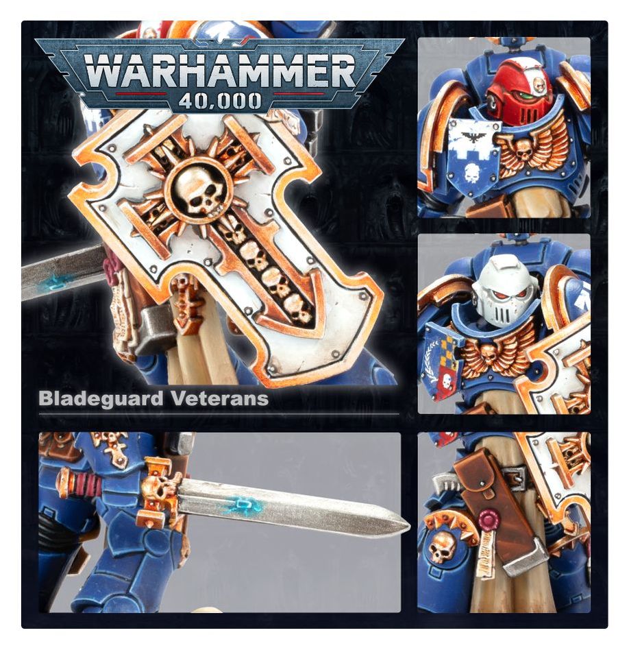 Warhammer 40k Space Marines Bladeguard Veterans - 3 Citadel Miniatures