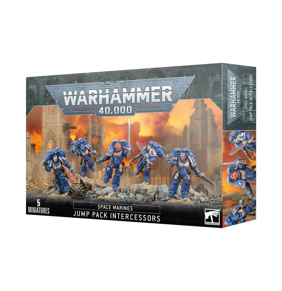 Warhammer 40k Space Marines: Assault Intercessors with Jump Packs