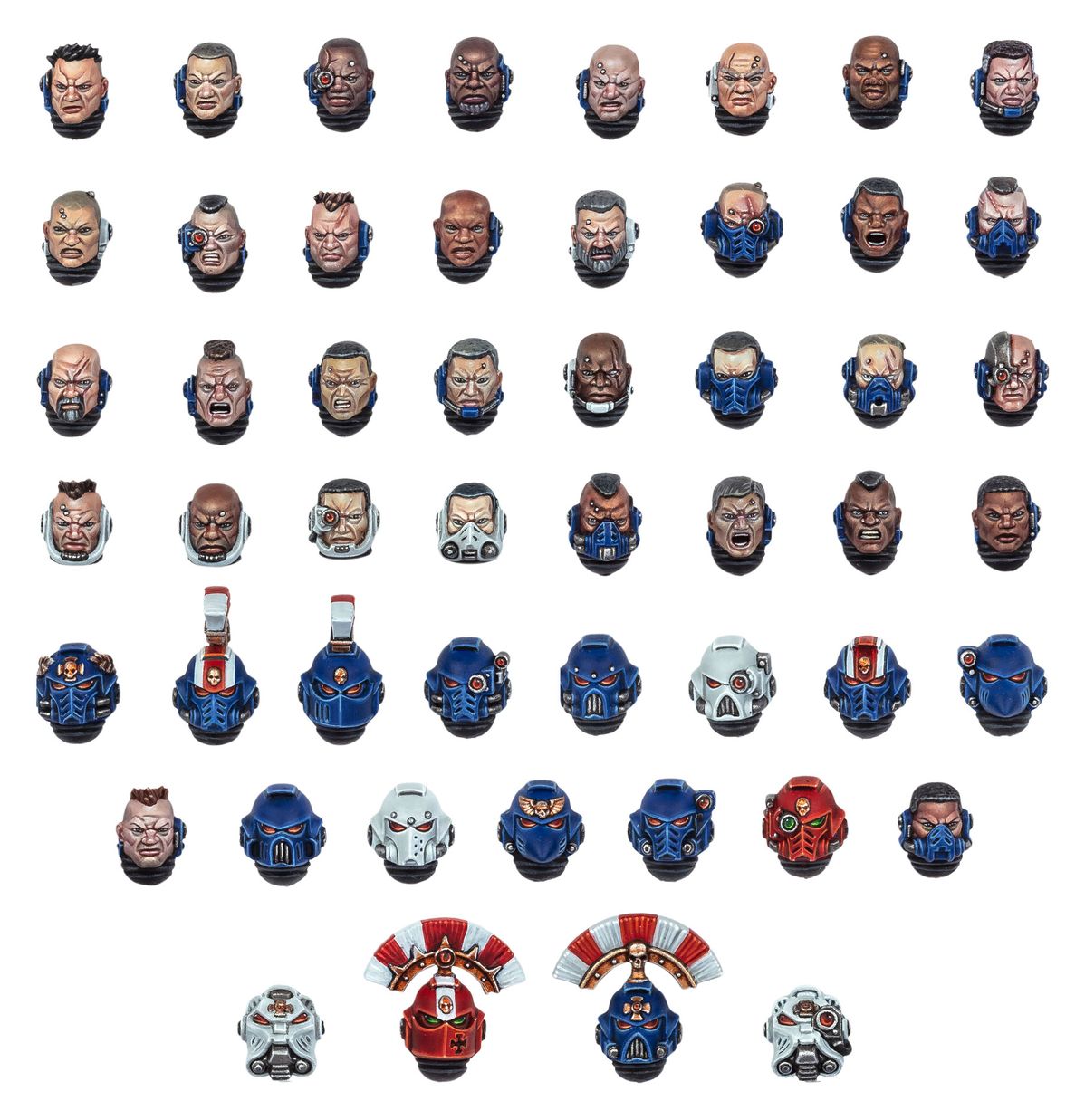 Snaps Space Marine Heads Upgrade Kit – 51 Custom Warhammer 40k Parts