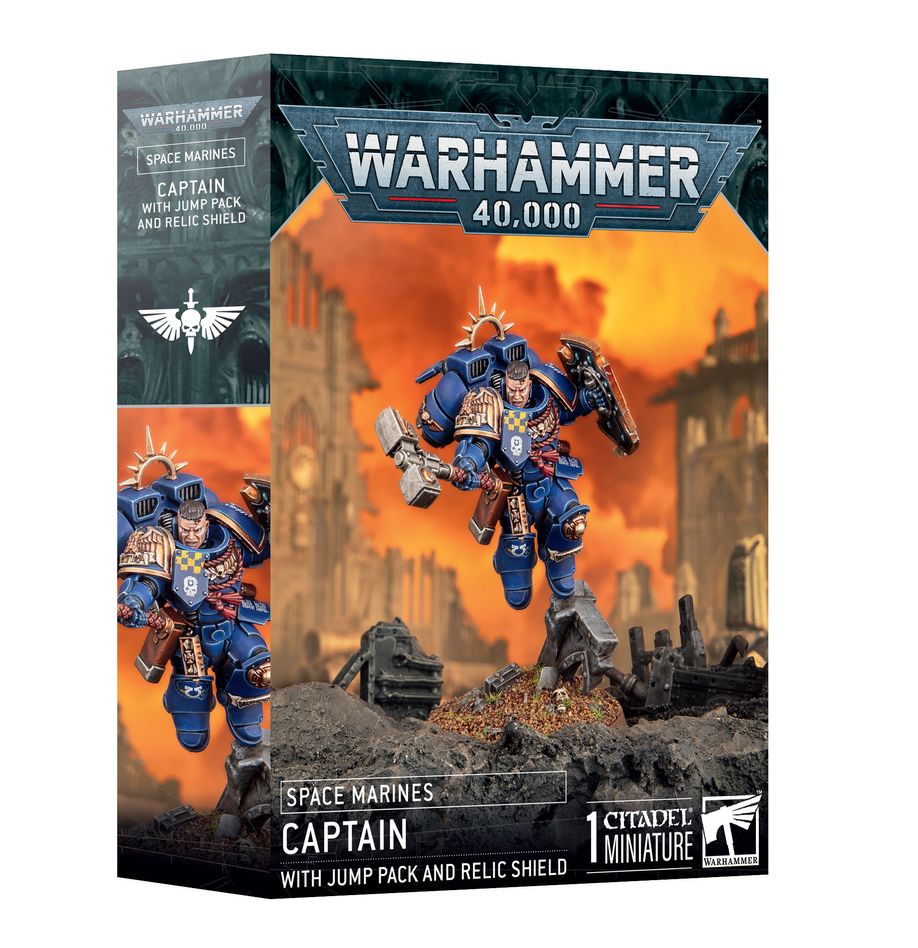 Warhammer 40k Space Marine Captain with Jump Pack and Relic Shield