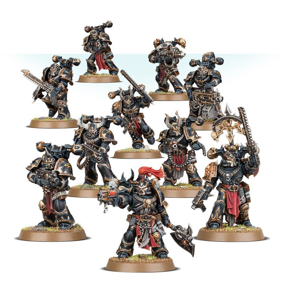 Warhammer 40k Chaos Space Marines: Legionaries - 10 Miniature Set