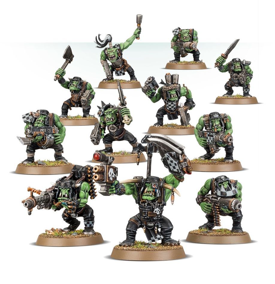 Warhammer 40k Ork Boyz Miniatures Set - 11 Multi-Part Plastic Models