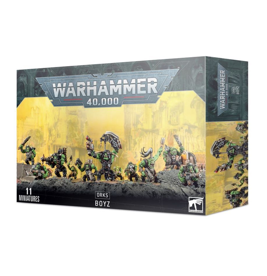 Warhammer 40k Ork Boyz Miniatures Set - 11 Multi-Part Plastic Models