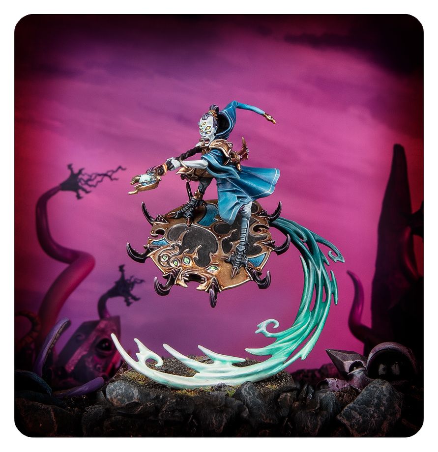 Warhammer Age of Sigmar: Magister on Disc of Tzeentch Miniature