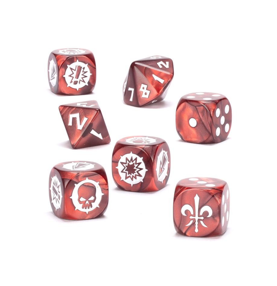 Snaps Blood Bowl Bretonnian Team Dice Set – Red & Black Metallic