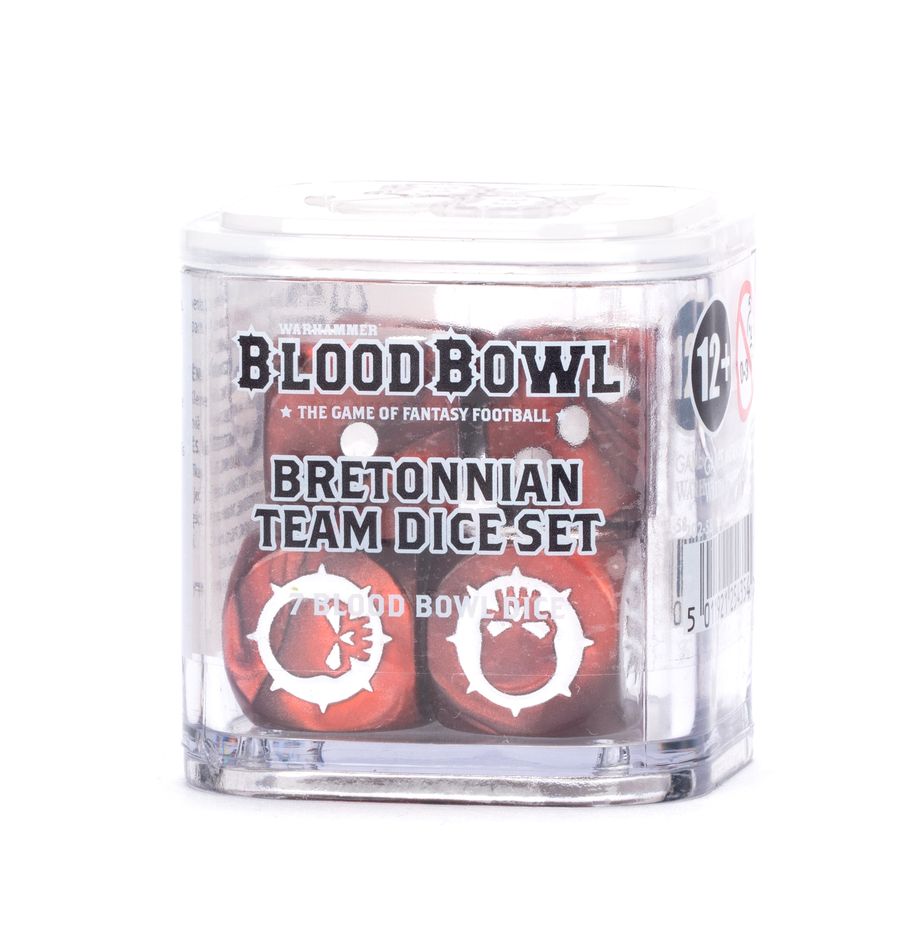 Snaps Blood Bowl Bretonnian Team Dice Set – Red & Black Metallic