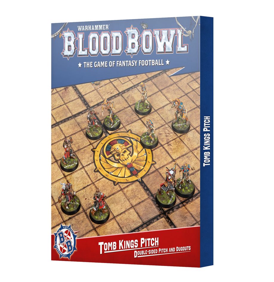 Blood Bowl Tomb Kings Pitch – Double-Sided Card Pitch and Dugouts
