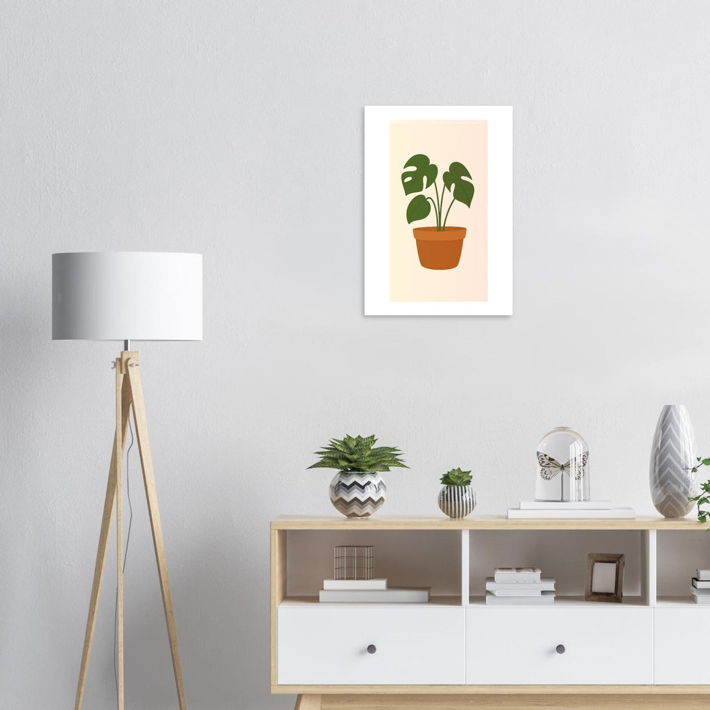 Minimalist Monstera Plant Print – Boho Botanical Wall Art