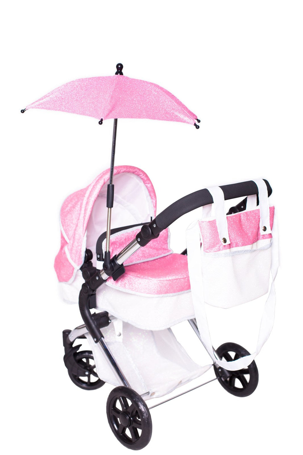 Roma Stephanie Dolls Pram Bundle with Pram / Pushchair, Doll, Highchair, Bag, Parasol & Pram set