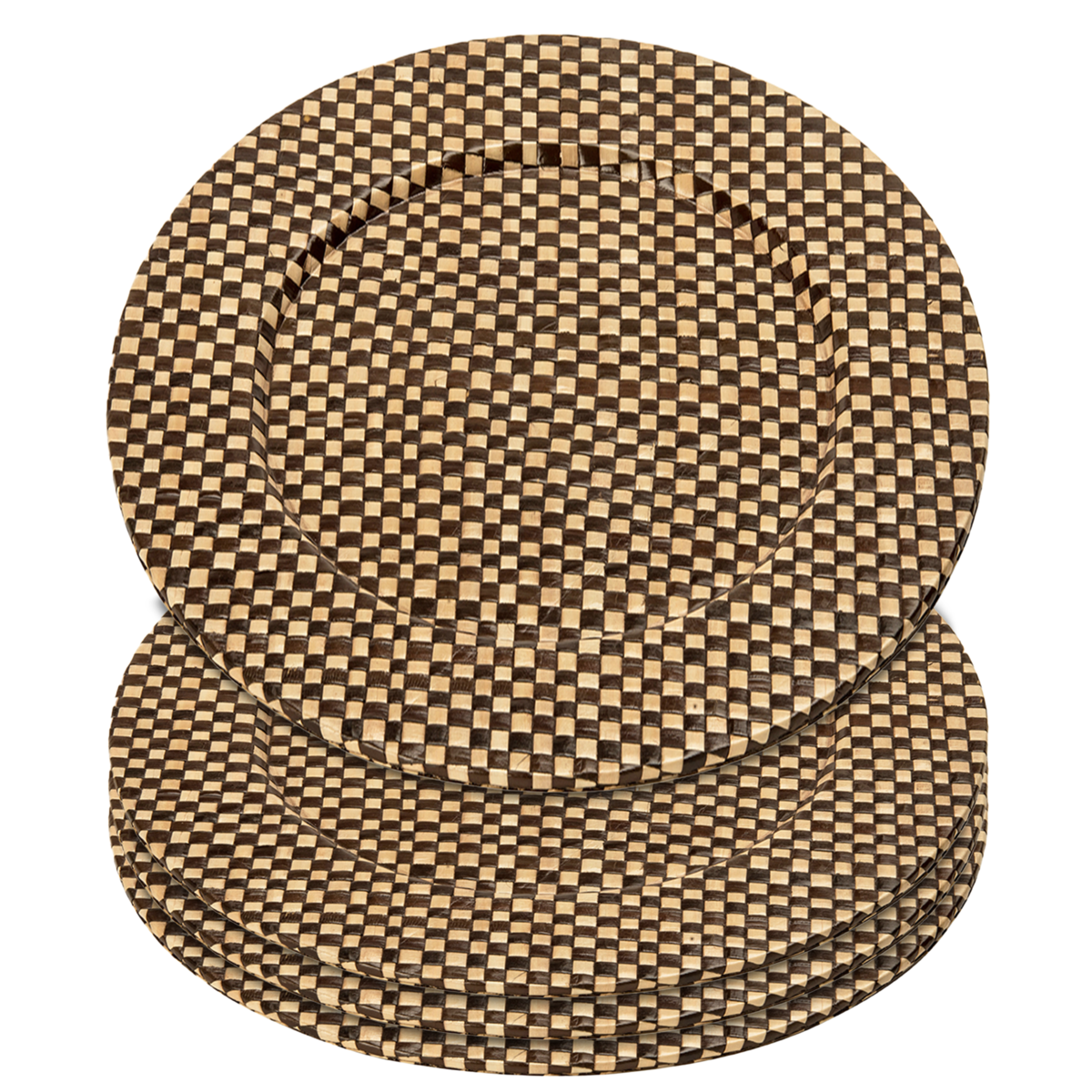 Orsina Pandanus Woven Charger Plate – Black and Natural Coastal Decor