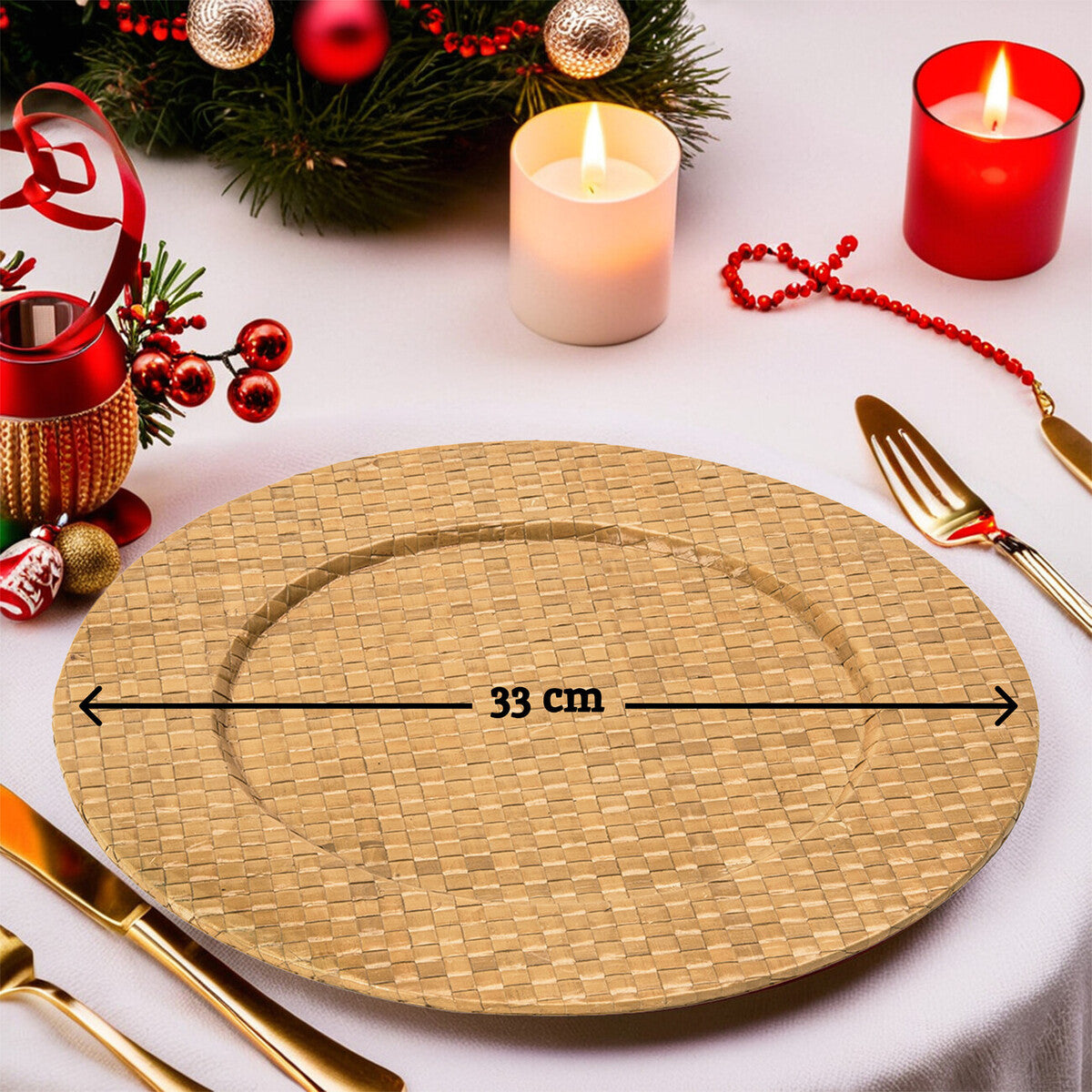 Orsina Pandanus Natural Charger Plate – Handwoven Table Setting Decor