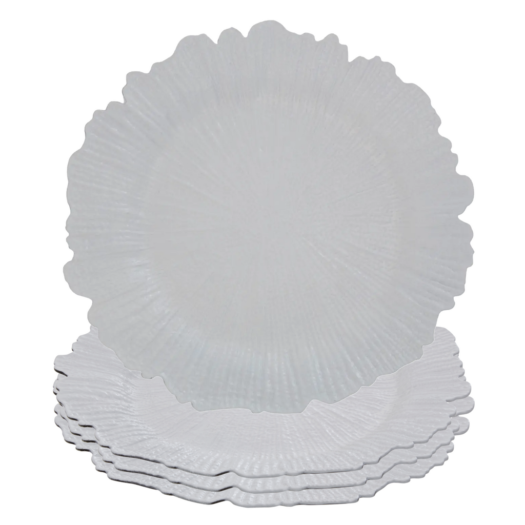 Orsina Dia White Reef Charger Plate – Textured Coastal Tableware