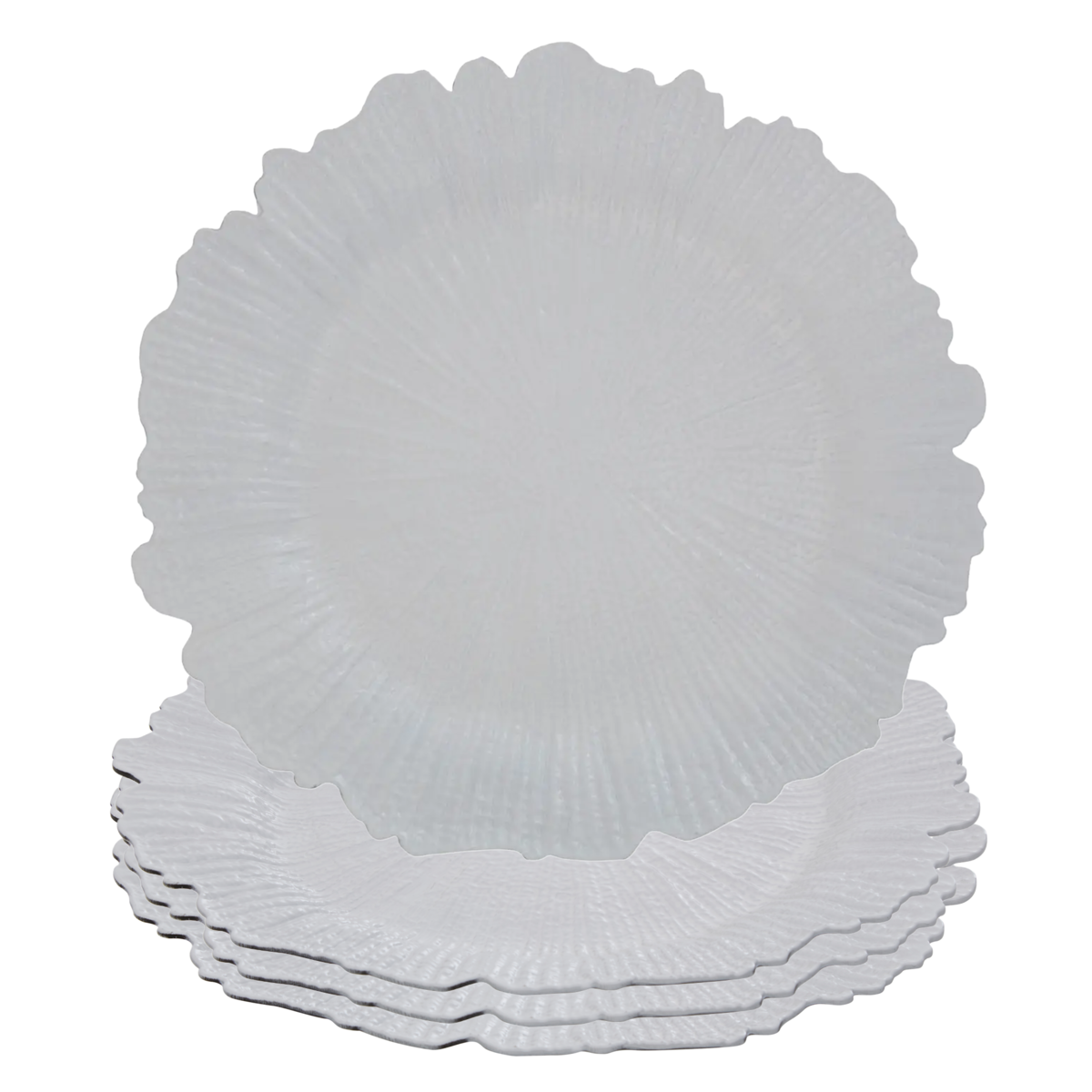 Orsina Dia White Reef Charger Plate – Textured Coastal Tableware