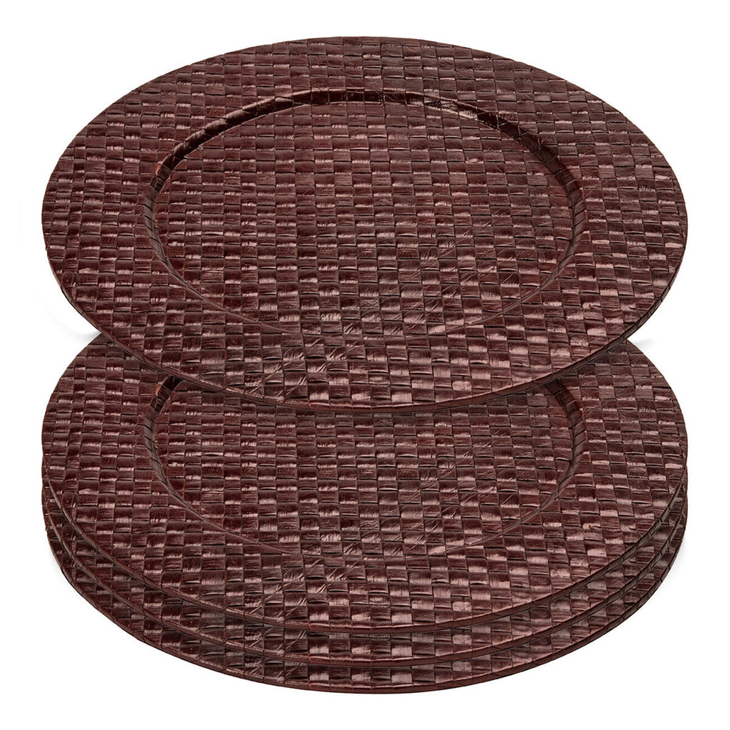Orsina Pandanus Brown Charger Plate – Woven Rustic Table Decor