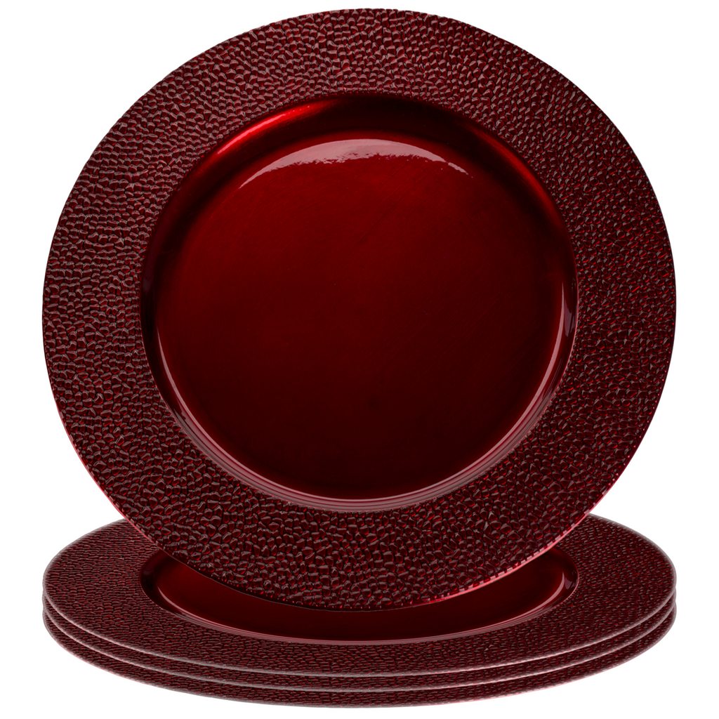 Orsina Paxton Red Charger Plate – Pebble Effect Polypropylene Tableware