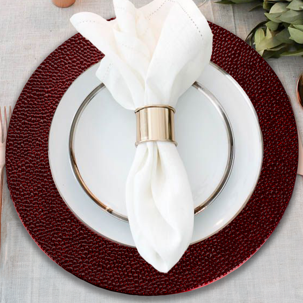 Orsina Paxton Red Charger Plate – Pebble Effect Polypropylene Tableware