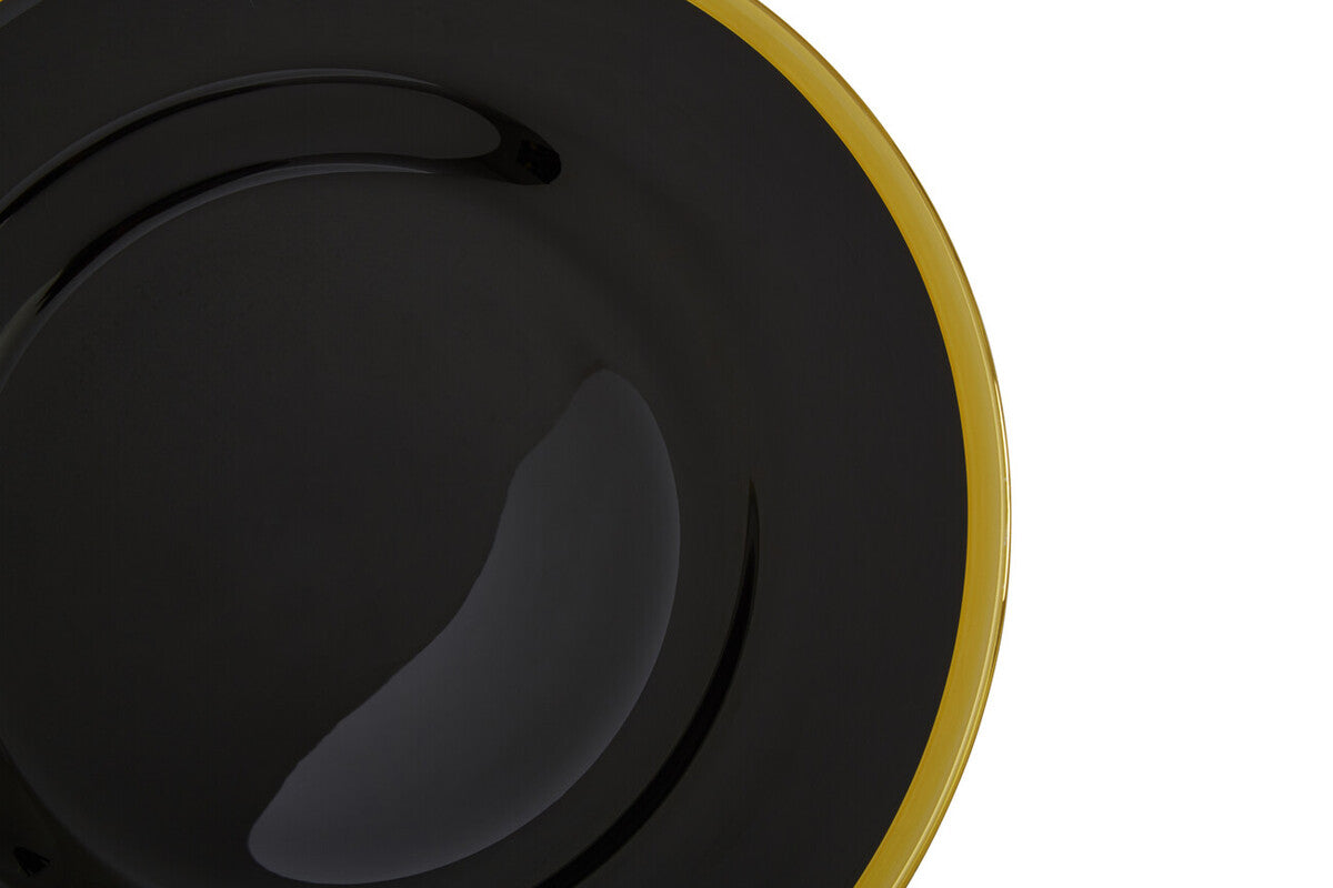 Orsina Ida Black Glass Charger Plates – 33cm Luxury Tableware Set of 4
