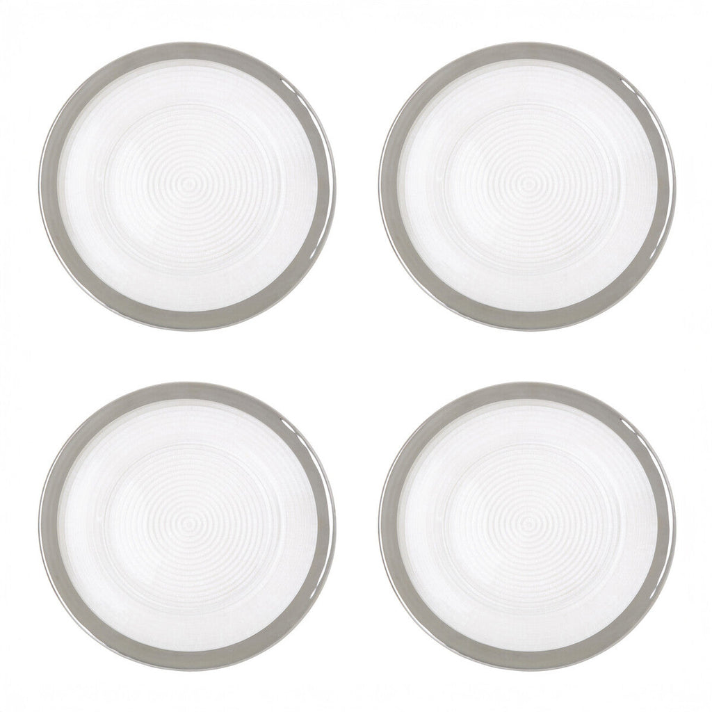 Orsina Ida Embossed Charger Plates with Silver Rim - 33cm Set of 4