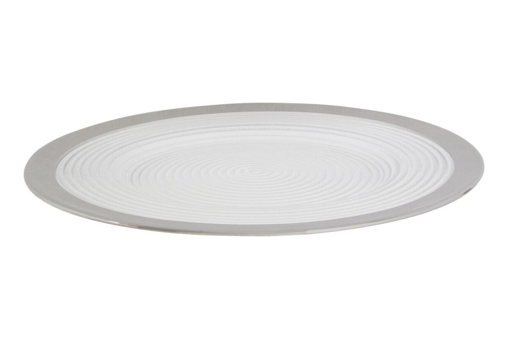 Orsina Ida Embossed Charger Plates with Silver Rim - 33cm Set of 4