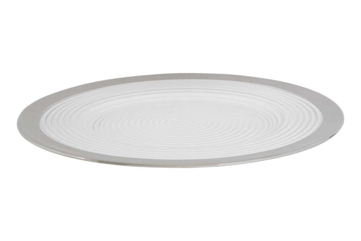 Orsina Ida Embossed Charger Plates with Silver Rim - 33cm Set of 4