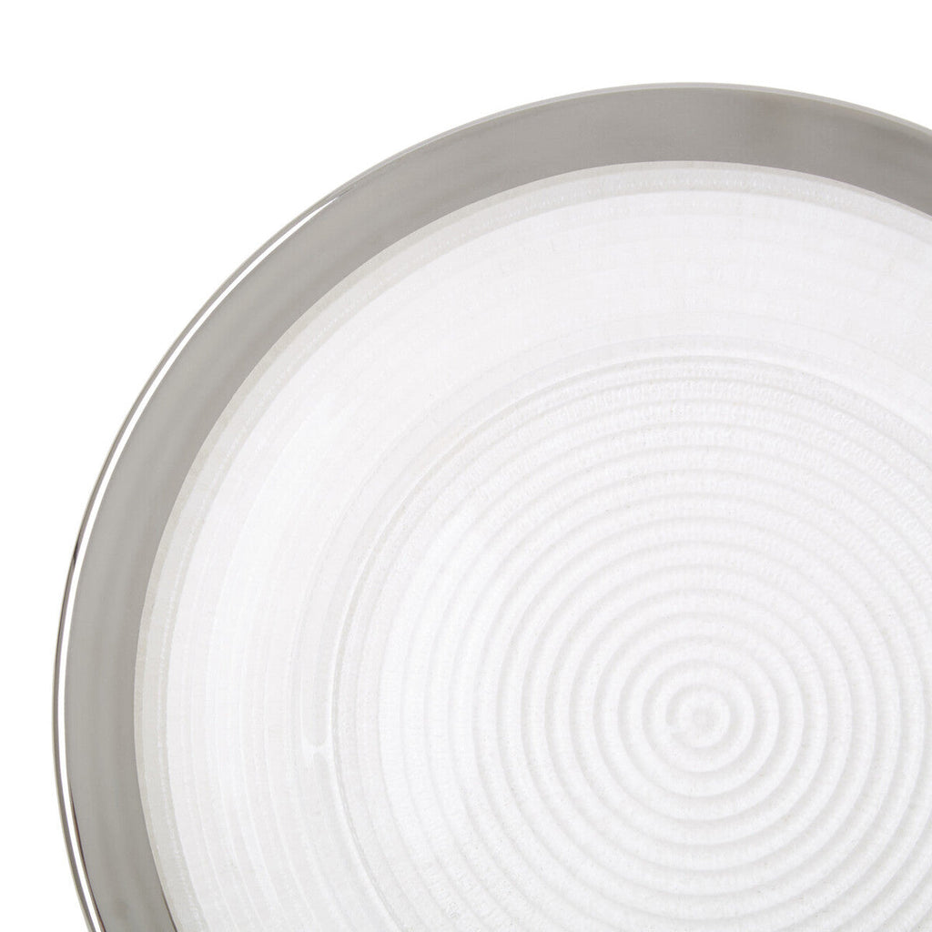 Orsina Ida Embossed Charger Plates with Silver Rim - 33cm Set of 4