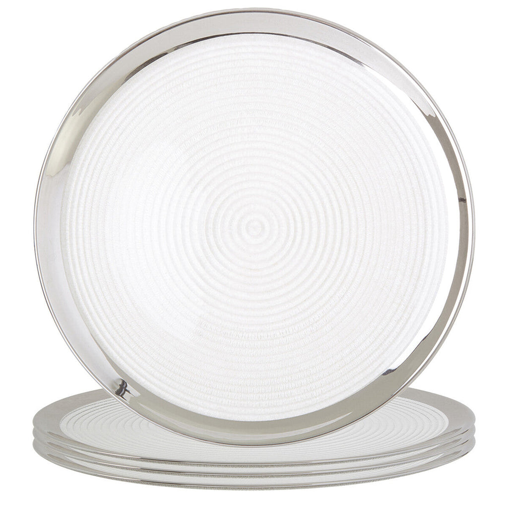 Orsina Ida Embossed Coupe Charger Plates – 32cm Modern Set of 4