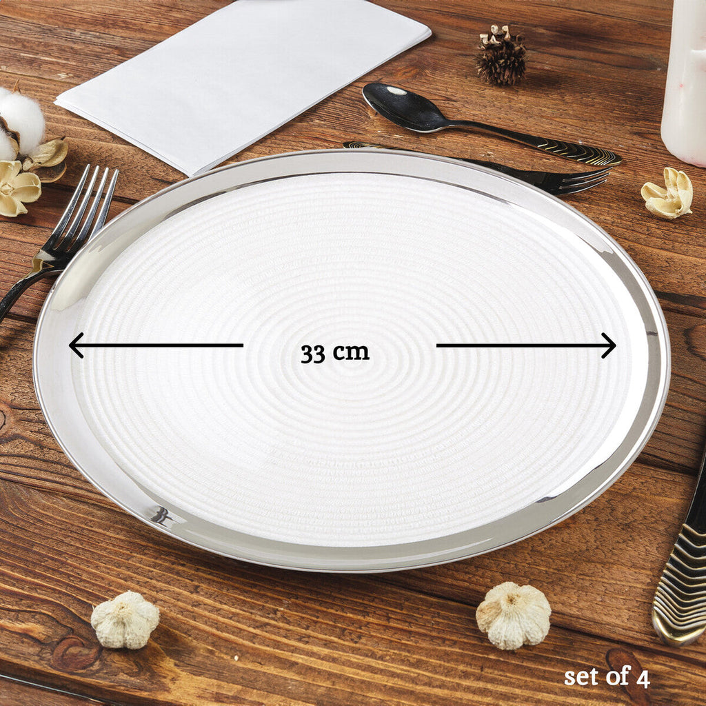 Orsina Ida Embossed Coupe Charger Plates – 32cm Modern Set of 4