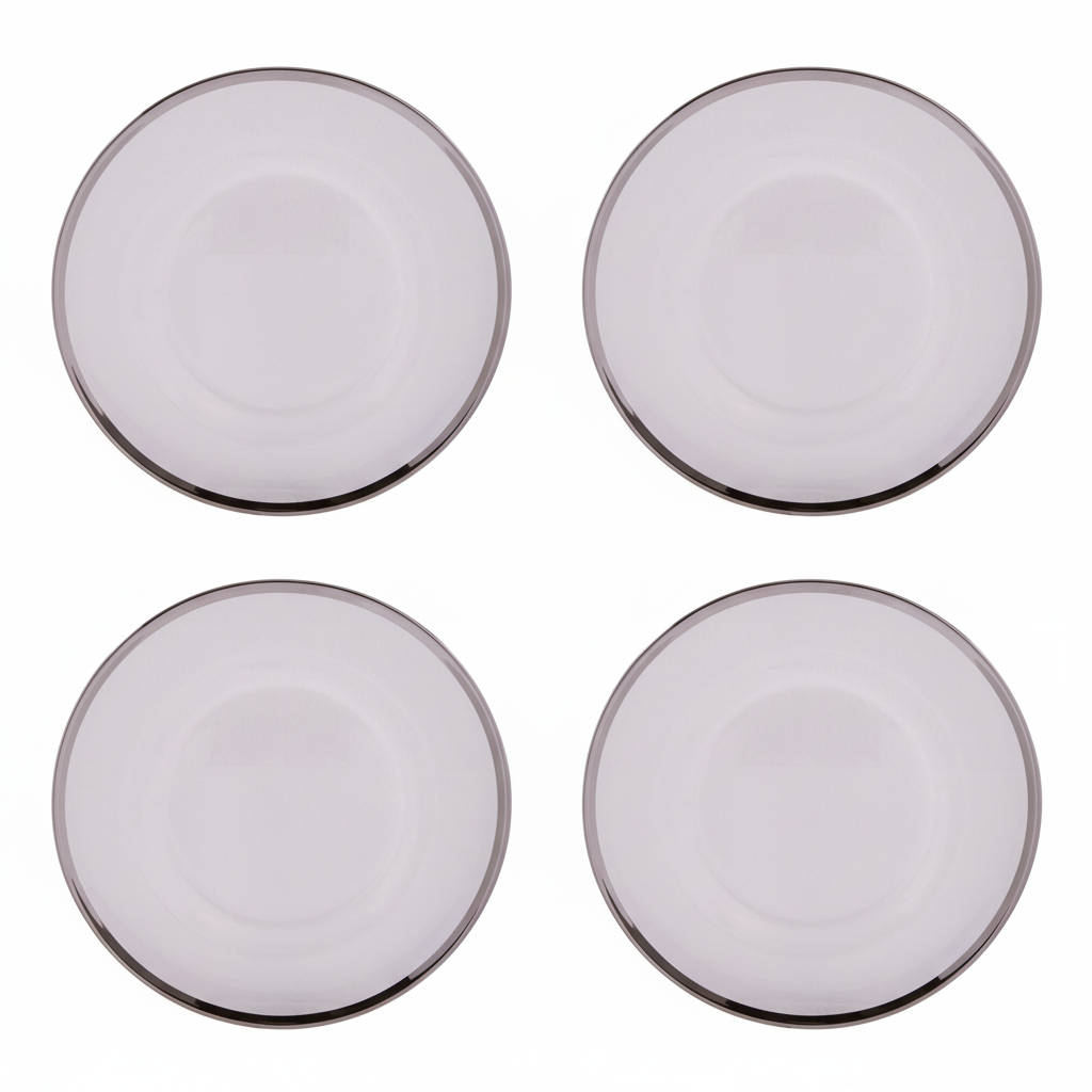 Orsina Ida Silver Rim Charger Plates – Set of 4 Plain 33cm Tableware