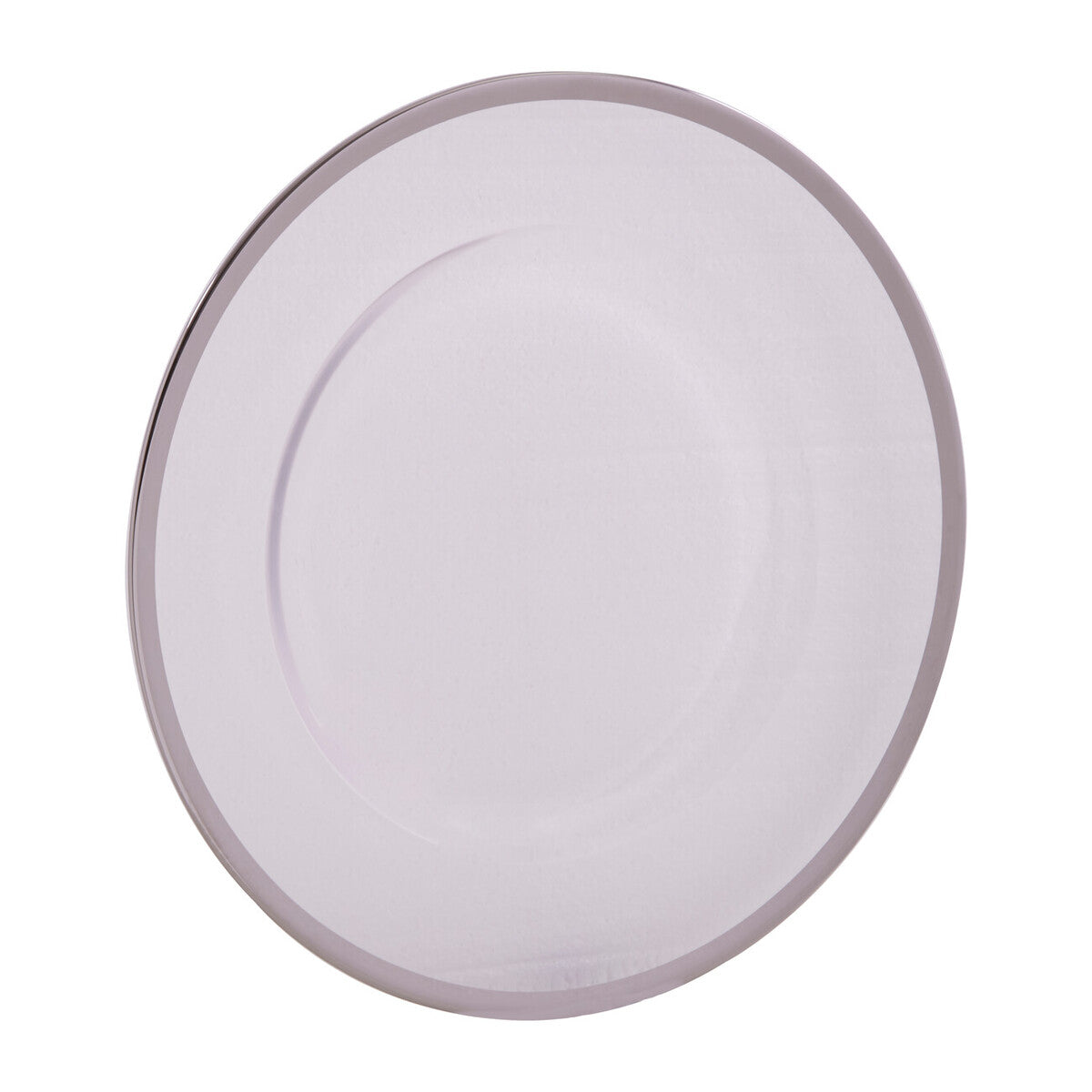 Orsina Ida Silver Rim Charger Plates – Set of 4 Plain 33cm Tableware