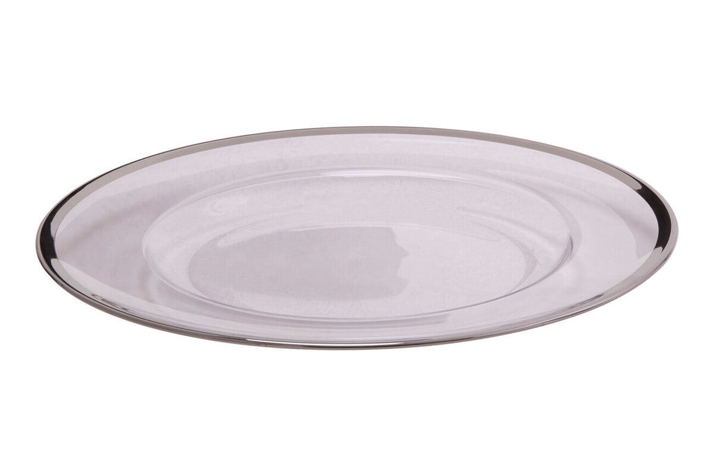 Orsina Ida Silver Rim Charger Plates – Set of 4 Plain 33cm Tableware