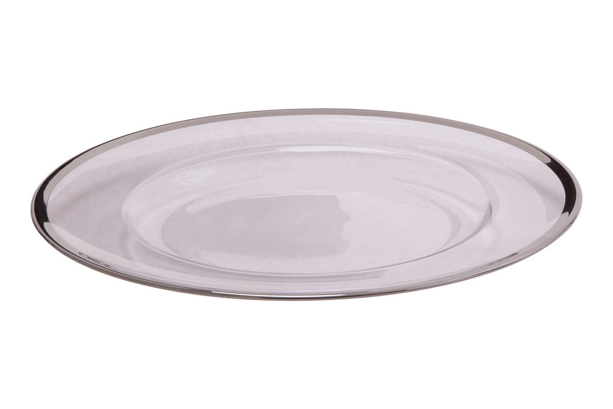 Orsina Ida Silver Rim Charger Plates – Set of 4 Plain 33cm Tableware